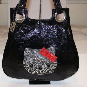 Glossy Black Hello Kitty Satchel Shoulder Bag